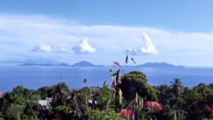 en vacances aux Saintes, en Guadeloupe, il réalise qu'il a réservé un hôtel en Charente-Maritime